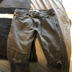 Topman stretch slim pants black